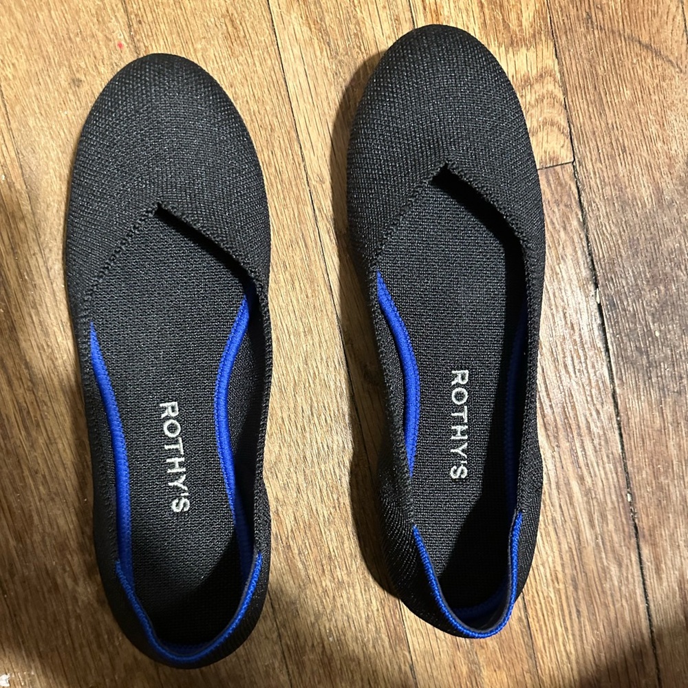 Rothy's The Flat Black Knit Women's Shoes Size 6